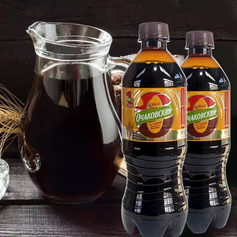 俄罗斯进口欧奇可娃牌格瓦斯便携装500ml/瓶液体面包双重发酵饮料 500ml*24瓶
