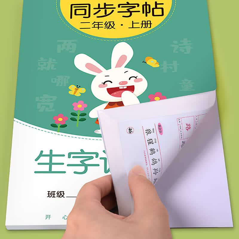 金枝叶二年级字帖上下册临摹练字帖小学生专用同步练字本语文人教版硬笔书法儿童楷书练习 二年级上册(共46页)
