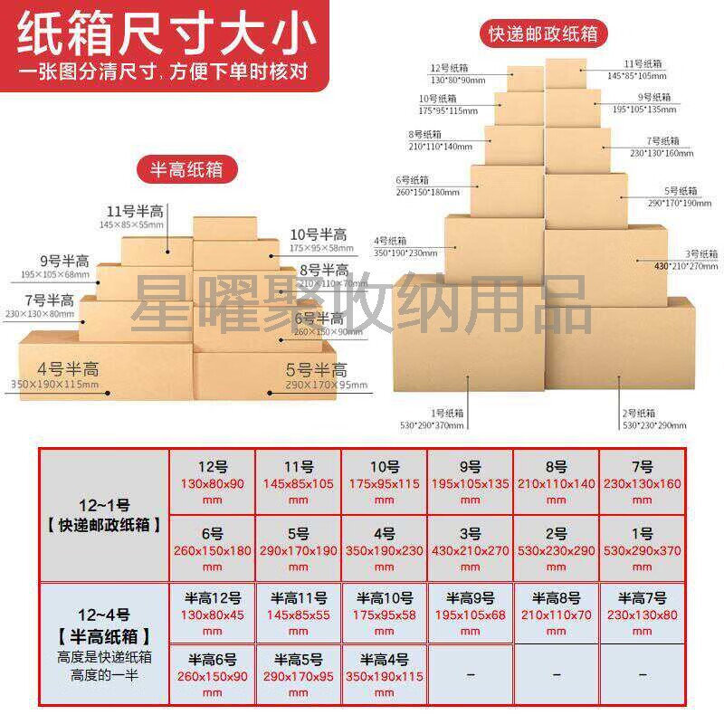 YWZR紙箱快遞箱打包IVZ盒物半搬家紙箱子包裝高特硬郵政箱紙流盒定制