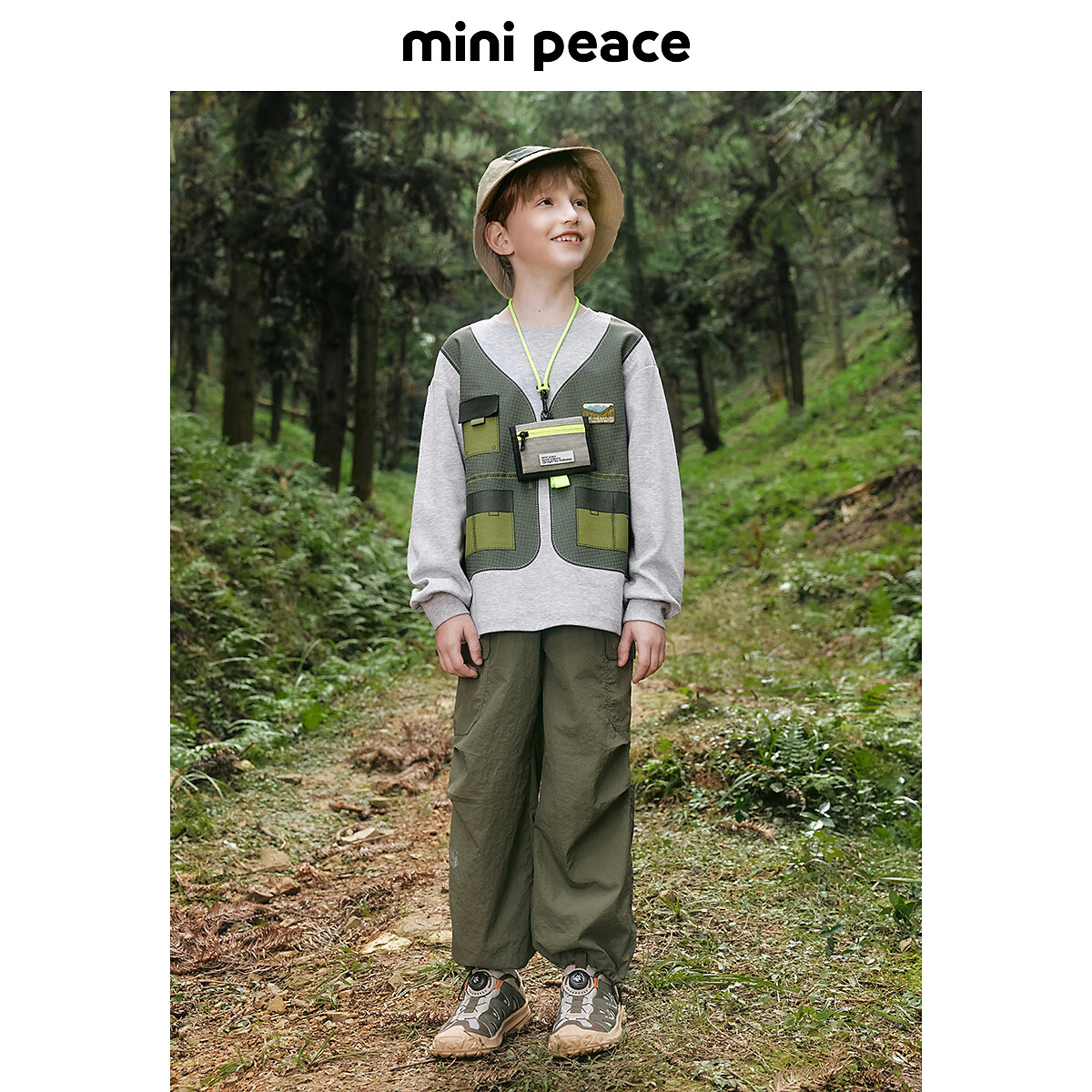MiniPeace太平鸟童装男童卫衣FACRF1421 柏树绿 120