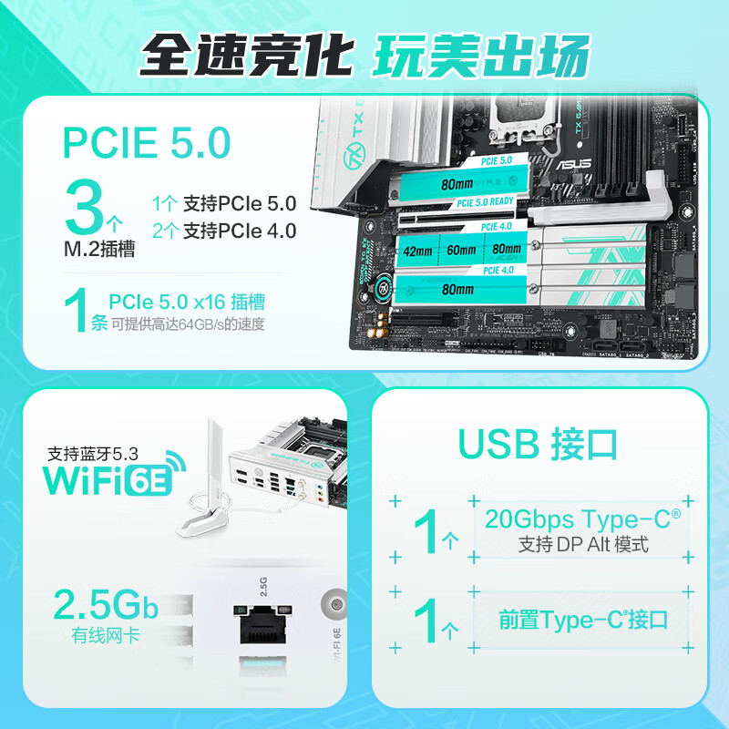 华硕 TX GAMING B860M WIFI天选 图 5