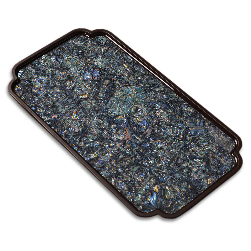 艾木枫靓电木茶盘干泡茶托盘果盘功夫茶道茶具收纳杯子螺钿大漆复 螺钿褐色 29.5*15.5*1.5