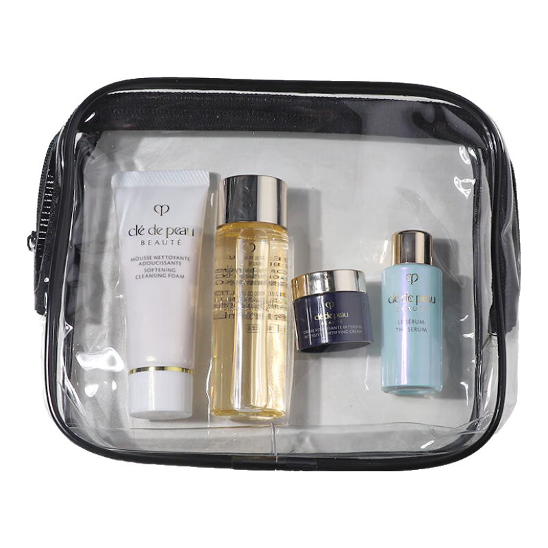 肌膚之鑰（Cle de Peau）光采水乳三件套護(hù)膚品旅行套裝女士媽媽化妝品全套補水緊致 送人 滋潤潔面+水+晚霜+精華 送洗漱
