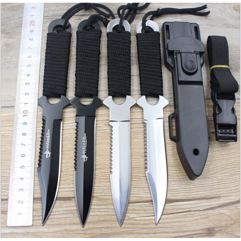 匕值刀小刀刀具 开手刃野外战术刀 防身 户外求生存刀高硬度美国 黑弧