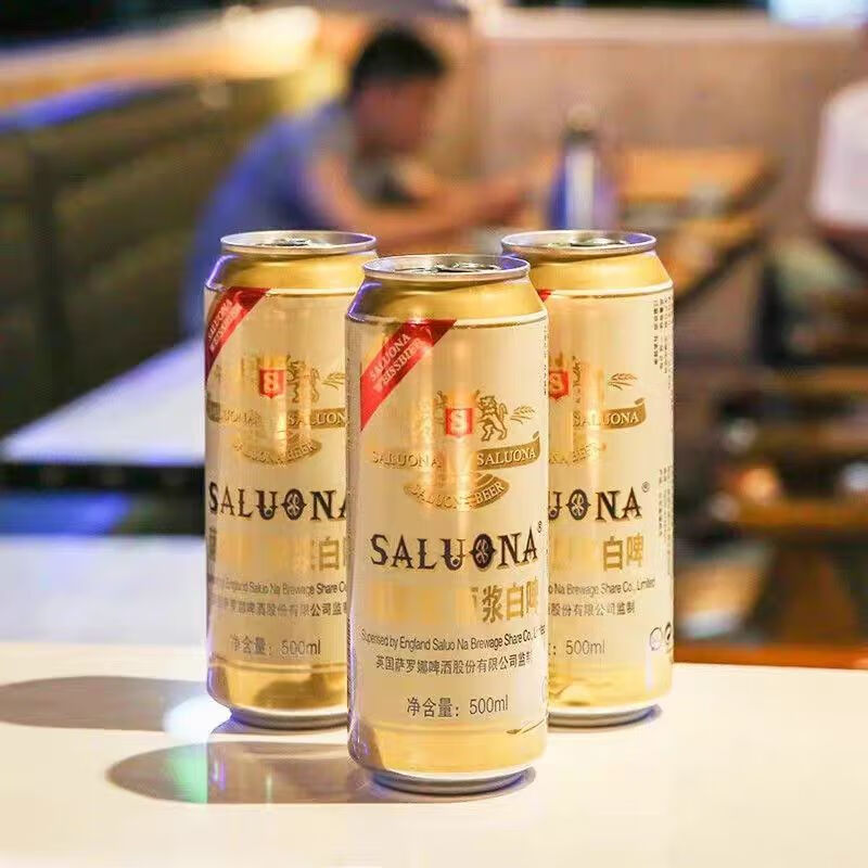 萨罗娜精酿 原浆小麦白啤500ml*12罐全麦啤酒 萨罗娜原浆白啤 500mL 12罐 整箱装