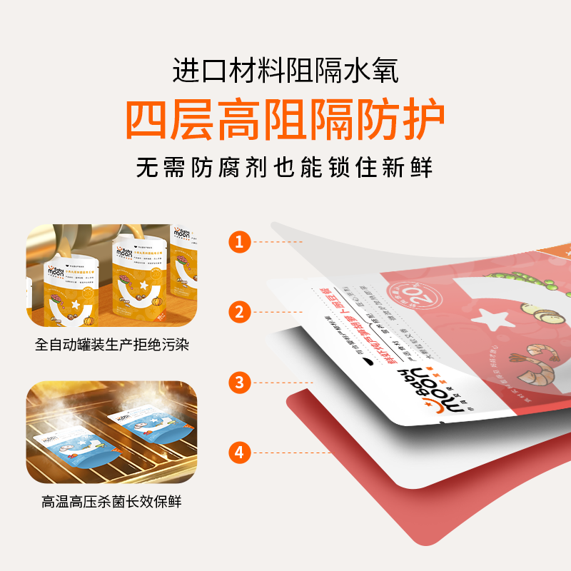 小月贝贝婴幼儿辅食肉蔬泥营养即食正餐牛肉三文鱼鳕鱼鸡肉泥婴标10月宝宝 【9袋/无海鲜】6口味如图 共9袋