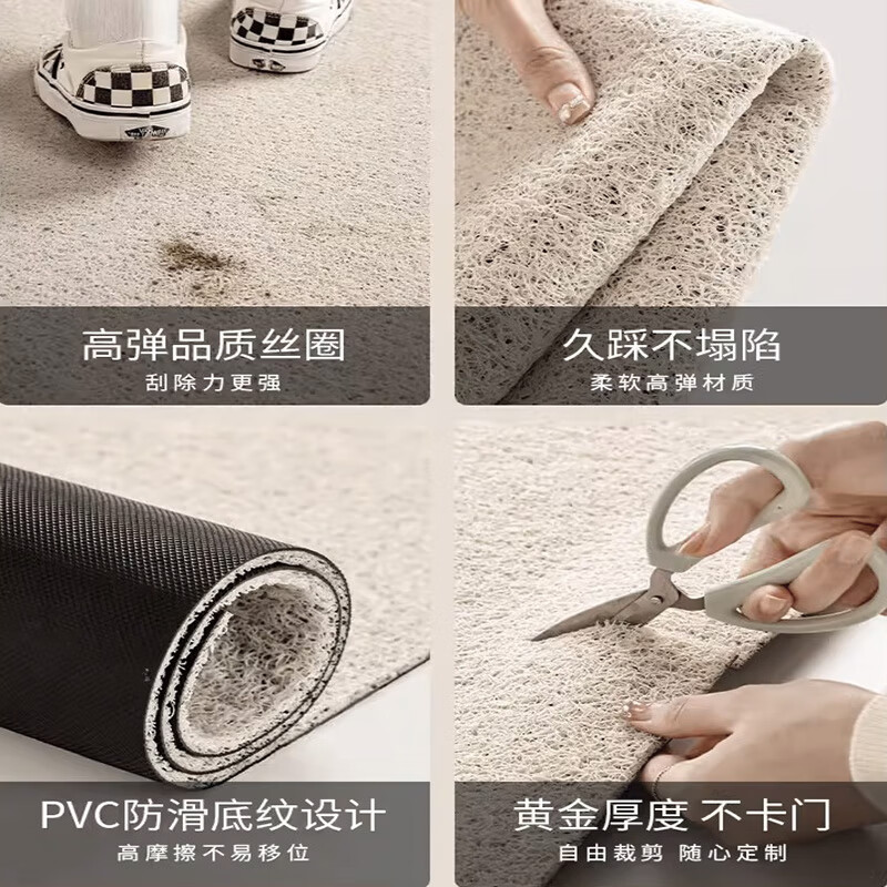 迎菲高档入户门地垫脚垫2026年新款门垫进门口地垫红色喜庆玄关地垫 四季有时-丝圈地垫 120cm*120cm