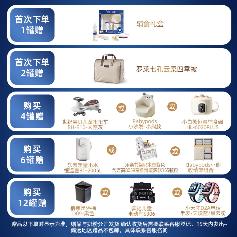 Arla(宝贝与我)丹麦5HMO极光蓝罐 含益生菌较大婴儿奶粉 2段800g*6罐【效期26年6月】