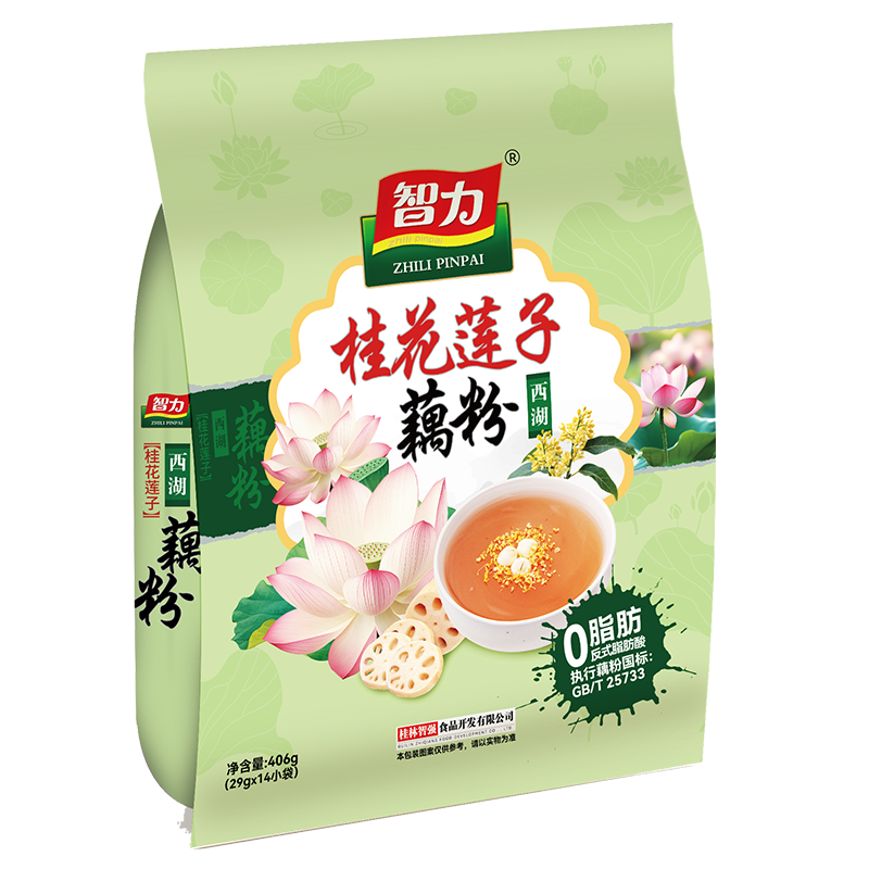 智力桂花蓮子西湖藕粉406g/袋沖泡即食蓮藕粉羹代餐粉端午節禮品
