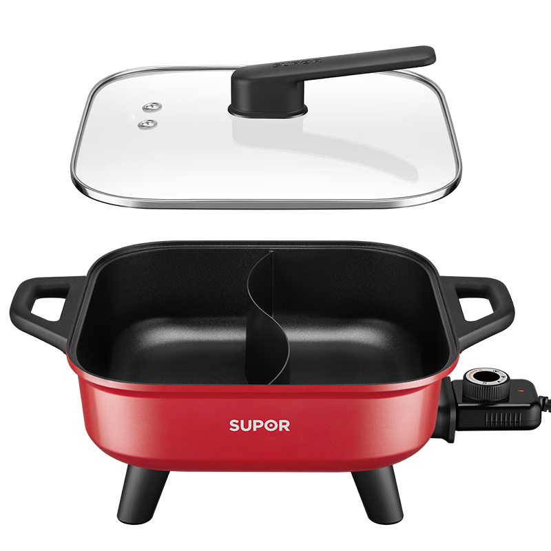 苏泊尔（SUPOR）电火锅家用鸳鸯火锅专用锅6-8人用 1800W速沸多功能煎炒煮炖涮烙多用途电热锅 6.5L 【猛火速沸加大加深】