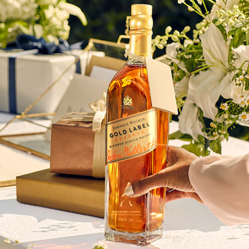 尊尼获加(JOHNNIE WALKER)金方金牌苏格兰 调和威士忌 男士礼物 洋酒 750ml