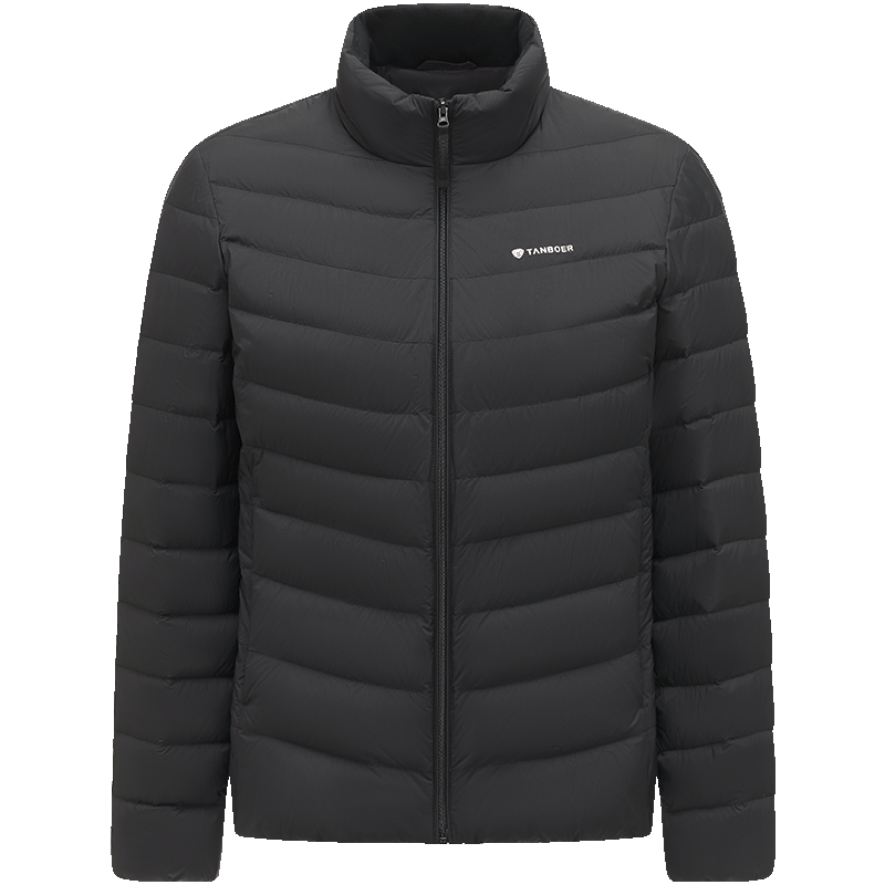 坦博尔轻薄羽绒服女短款立领秋冬女士外套百搭TB5330266A 黑色180