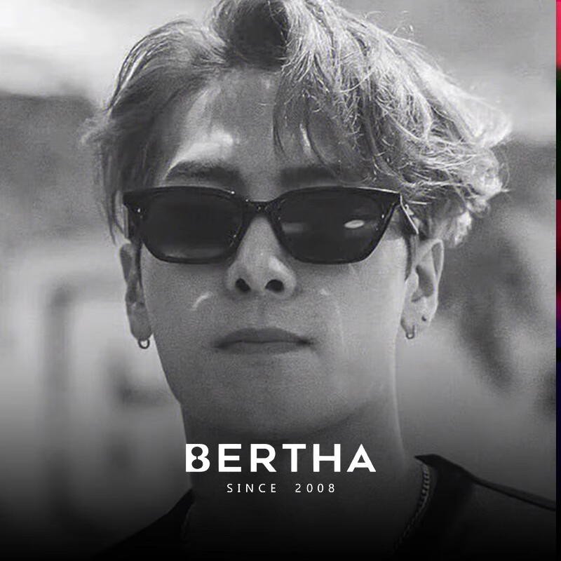 贝尔莎（bertha）墨镜男防晒GM猫眼女太阳镜高级感新款防紫外线近视墨镜 A款 黑框 黑灰镜片