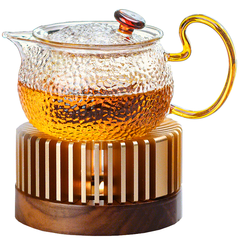 高茗蠟燭溫茶爐燭臺暖茶底座加熱爐茶壺溫茶器保溫爐烤茶爐焙茶器茶具 流光底座【大號】+燈籠壺 600ml