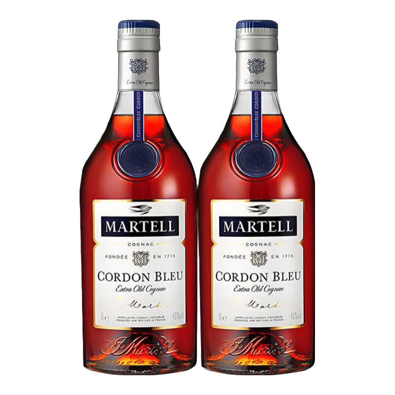 马爹利（Martell）Martell原装进口马爹利蓝带1000ml干邑XO级别法国烈酒鉴定仓发货 马爹利蓝带 1000mL 2瓶 带盒