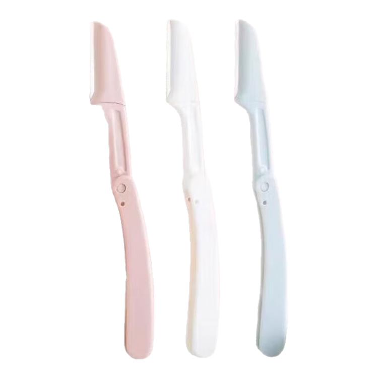 万客莉莎折叠眉刀修眉刀刮眉刀初学者专用学生多功能修眉化妆工具3件套装 粉色修眉刀 1把 1件