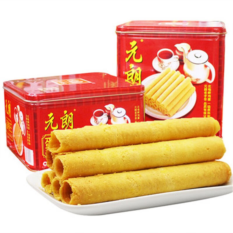 元朗蛋卷王908g*2罐雞蛋卷酥餅干年貨禮盒廣東特產(chǎn)老年人休閑食品 454g蛋卷一盒新日期
