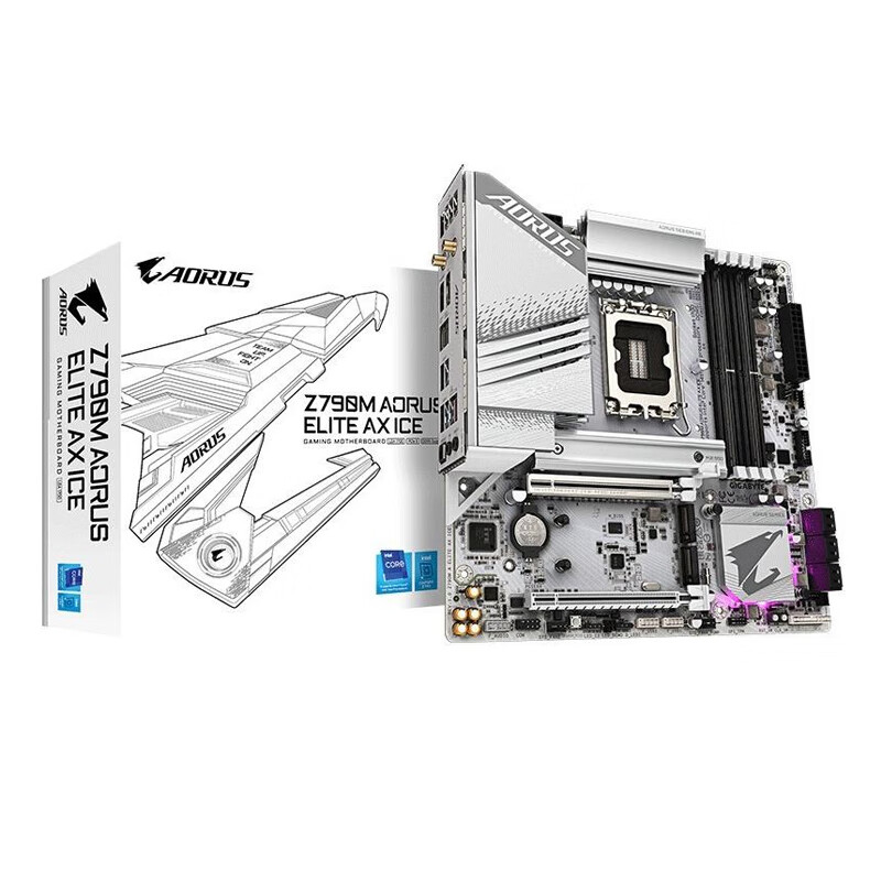 技嘉H410M 主板 LGA1200支持DDR4内存/10代CPU Micro ATX板型 技嘉-Z790M A ELITE AX ICE