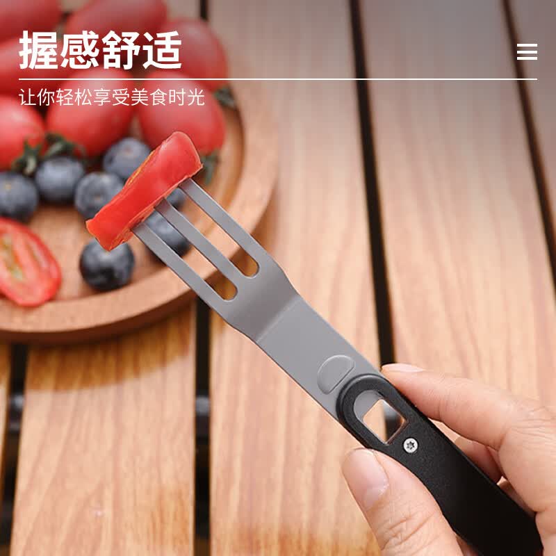 鸿丰GHK户外便携多功能叉勺露营餐刀小餐具野营小勺子不锈钢叉子 GHKS014