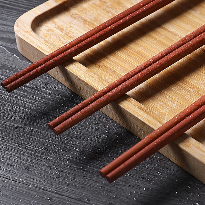 红檀木筷子食品级家用纯天l然原木防滑防霉家庭中式实 25cm红檀木【食品级 10双