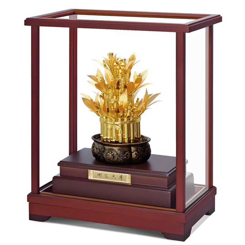 NWTB 金箔步步高升富贵竹子领导升职办公室摆件乔迁新居开业礼品装饰 财富高升