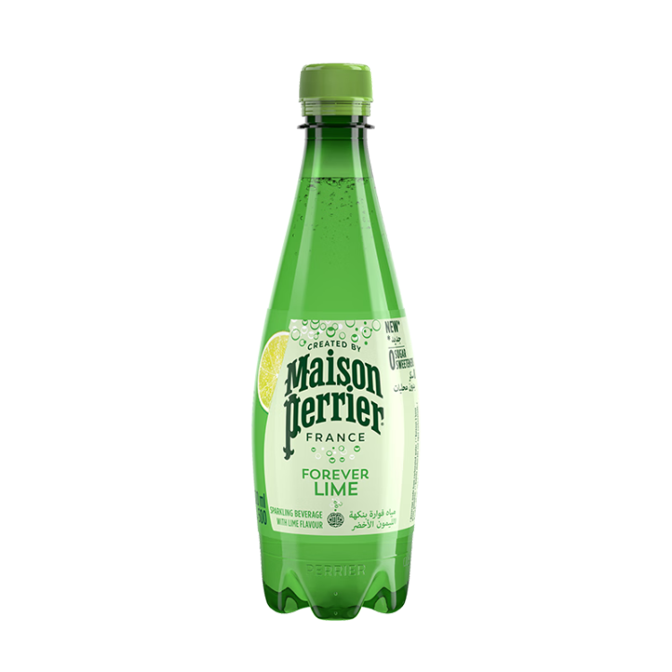 巴黎水（Perrier）青檸味氣泡水500ml*24瓶整箱 天然水果香無(wú)糖含氣礦泉水