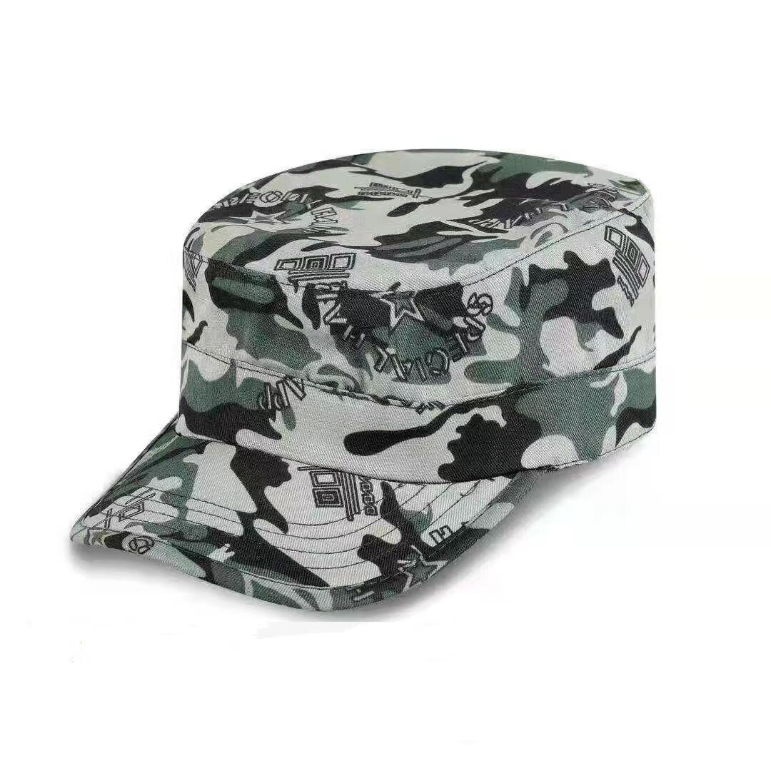 迷彩工作帽劳保工地防尘帽平顶鸭舌帽男女通用学生遮阳帽防晒帽子