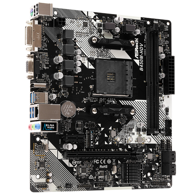 华擎（ASRock）B450M-HDV R4.0主板 支持CPU 5600G/5700G（AMD B450/AM4 Socket）