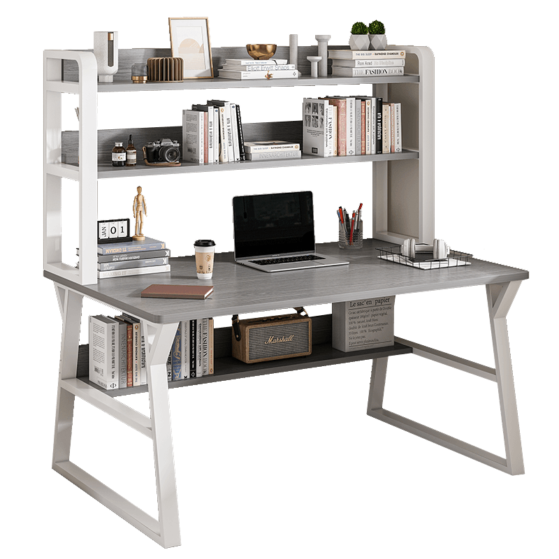 plus会员:邬木匠 台式家用双层置物书桌 100cm