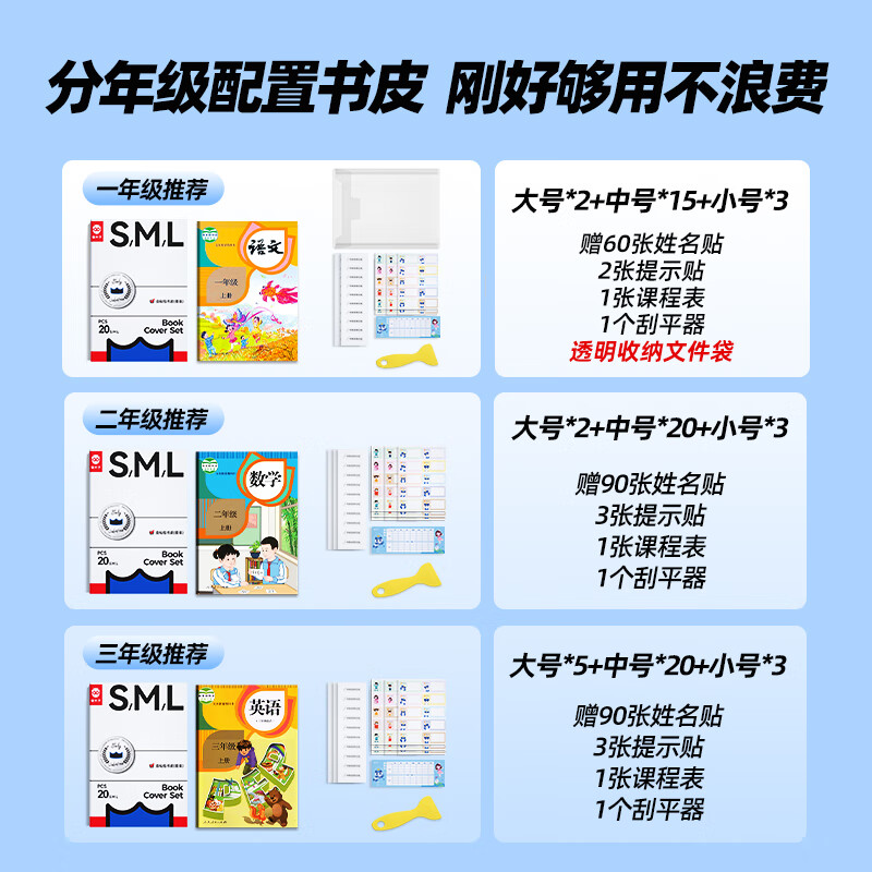 猫太子包书皮保护套磨砂透明自粘一二三年级防滑书套书本书膜小学生书纸中号书壳 带姓名贴开学文具 【2025新款】中号22张