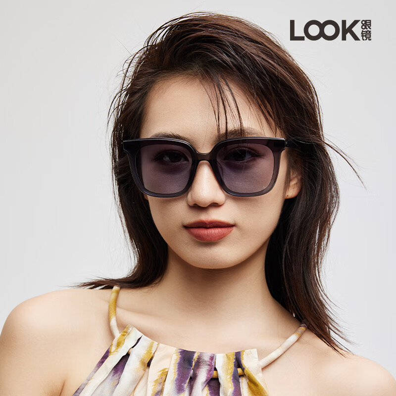LOOK眼镜素颜百搭防晒墨镜自带妆感墨镜女显脸小防强光太阳镜开学