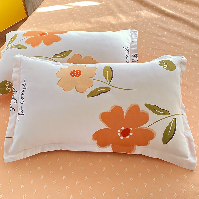 软贝 小清新四件套 透气亲肤 印花卡通简约田园套件被套床单床上用品 春晓 床单款 1.2m三件套(被套150*200cm