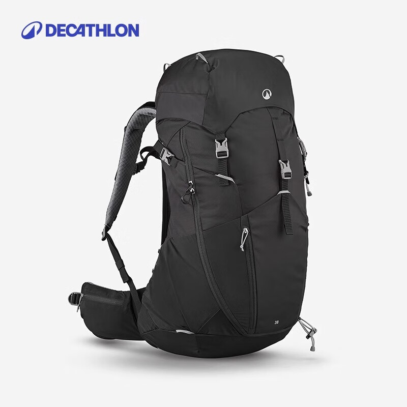 迪卡侬登山包徒步背包双肩包MH500经典黑-38L带顶包 469.9元 - 86线报