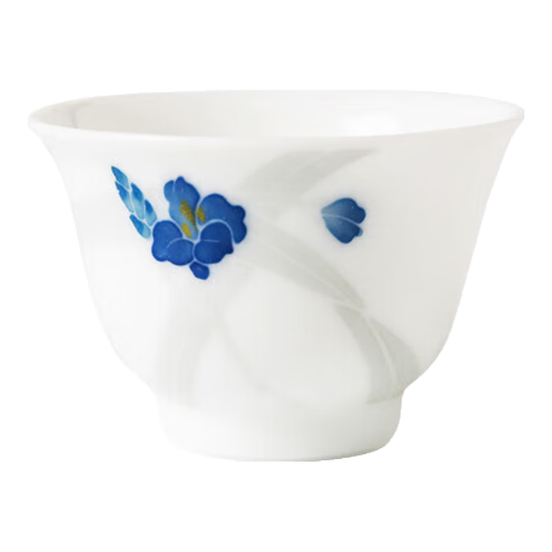 红官窑国瓷茶具整套釉下彩三才盖碗礼盒中式高档泡茶杯送长辈伴手礼品 飘逸杯1个