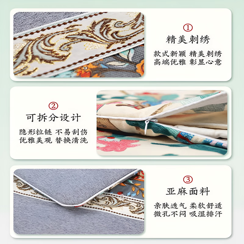 LUCYLEE日本电加热艾灸毯艾草热敷毯艾绒电热毯家用全身可盖可躺艾灸垫 灰色碎花款(150X60cm)