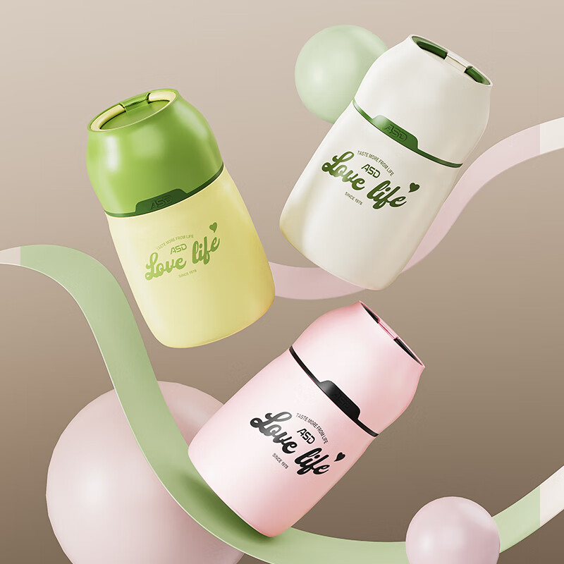 爱仕达(ASD)焖烧杯316不锈钢闷烧保温双层真空男女长效保温粥罐办公学生饭盒 【304钢+餐勺】气泡粉750ml