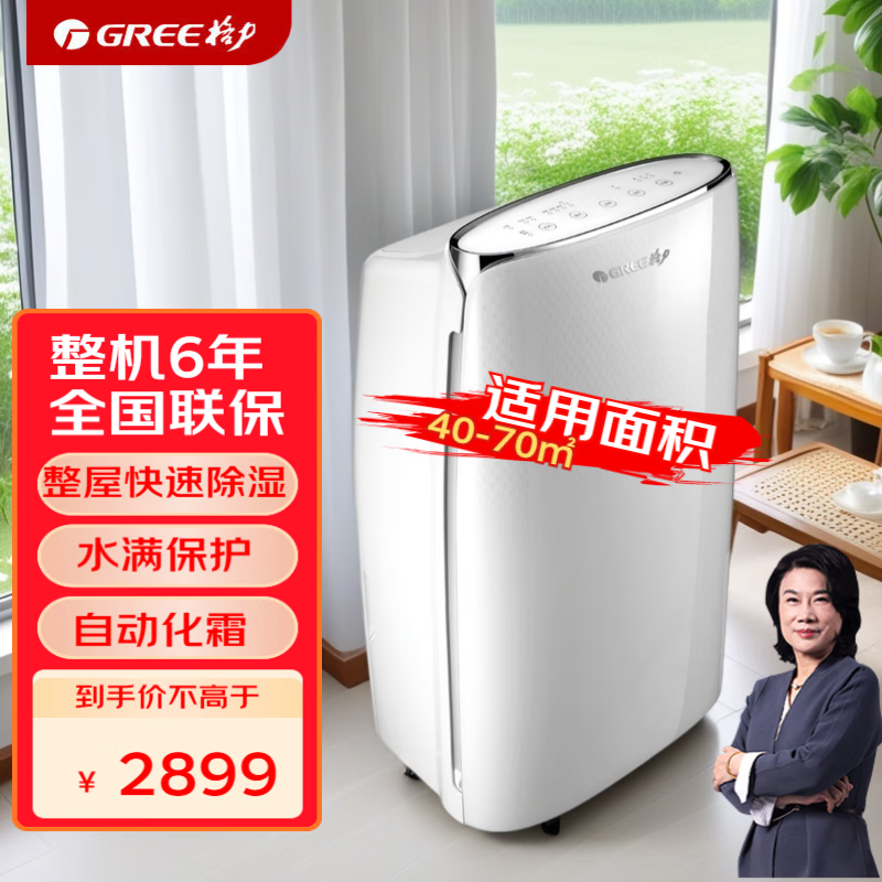 格力 GREE除湿机家用客厅卧室智能除湿器轻音全屋祛味除潮湿气抽湿机室内吸湿机辅助干衣吸湿器地下室干燥机 40L/天 40-70㎡ 【DH40EFA1A】