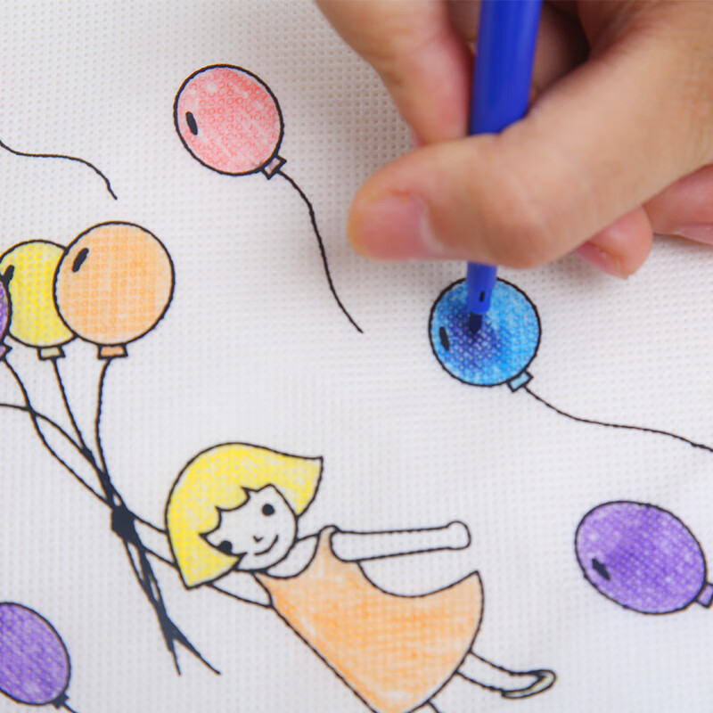 星恒梦儿童diy手绘涂鸦绘画鸭舌帽幼儿园手工材料包亲子幼儿园画画帽创意手工帽纯色手工涂鸦帽 涂色绘画水彩笔12色装