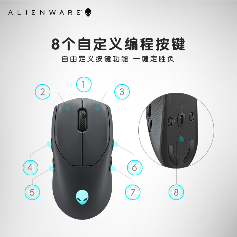 外星人(Alienware)720M+510K 键鼠套装(无线游戏鼠标 有线机械键盘 )RGB高端电竞外设 送女友 黑色