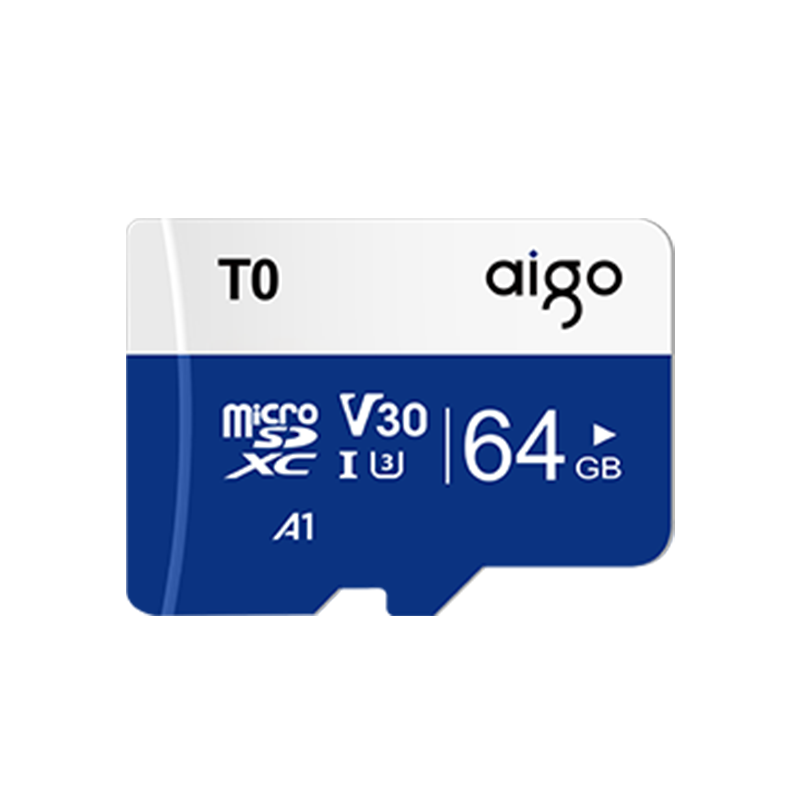 爱国者（aigo）64GB 内存卡TF（MicroSD）存储卡A1 U3 V30 4K行车记录仪&监控摄像头手机平板相机游戏机储存卡 T0