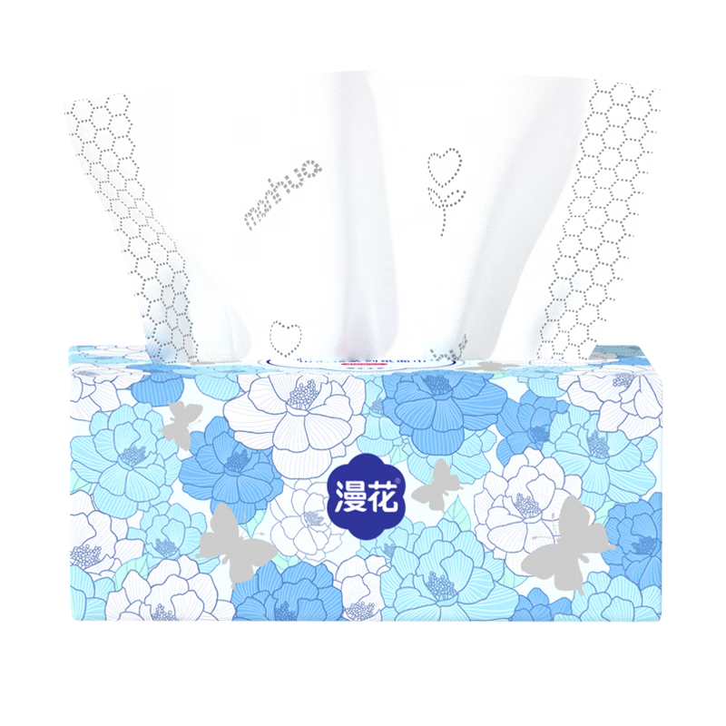 漫花山茶花纸面巾400张实惠装餐巾纸卫生纸家庭装擦手抽纸 山茶花抽纸 5层 400张*6包