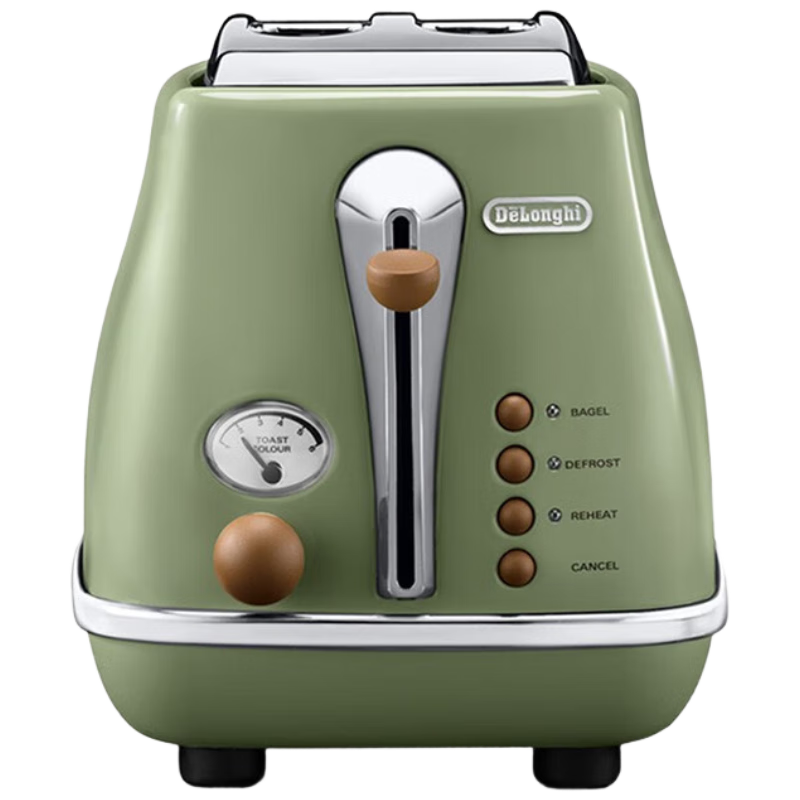 德龍(Delonghi) CTO2003.VGR多士爐  icona復(fù)古早餐系列2片式家用面包機 橄欖綠 現(xiàn)貨