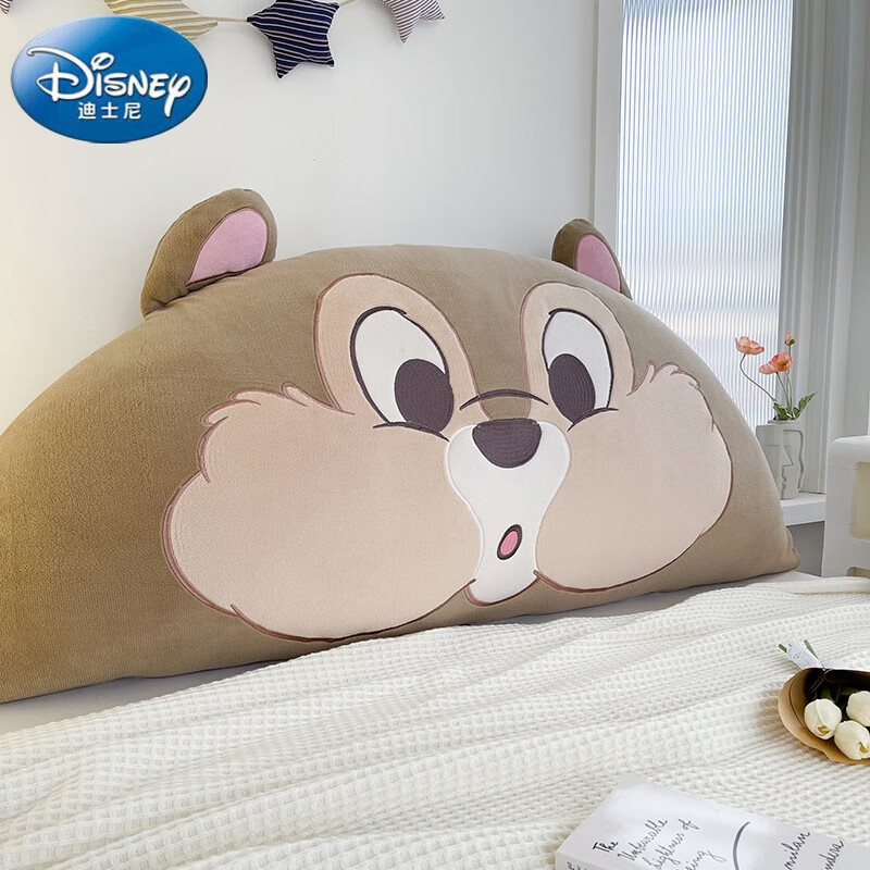 迪士尼（Disney）儿童卡通网红草莓熊抱枕床头靠垫软包 可爱床头大靠背卧室床 奇奇迪迪 1.5m床(厚度25CM)