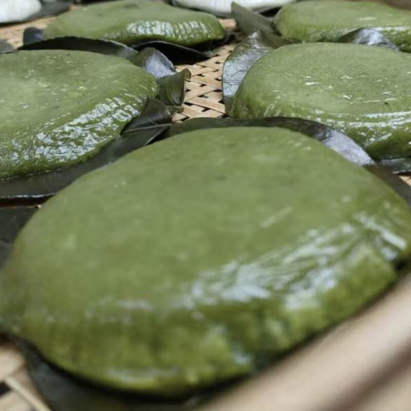 广西桂林恭城油茶小吃柚叶粑传统艾粑平乐年糕糯米印子糍粑 黑芝麻甜