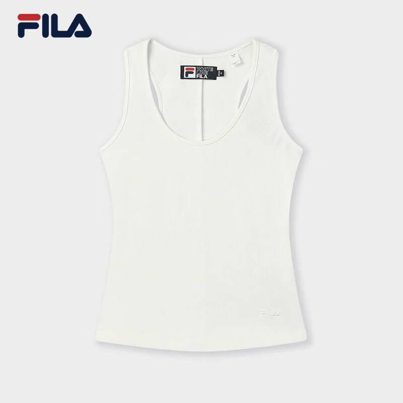 FILA斐樂(lè )女子運動(dòng)針織背心2025夏季新款時(shí)尚休閑內搭修身無(wú)袖上衣 云白-WT XS 155/76A/XS