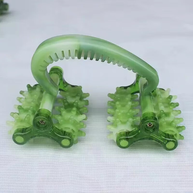 太空车按摩器滚轮 月球车按摩器手持式腰部如意手动推拿滚轮 绿色