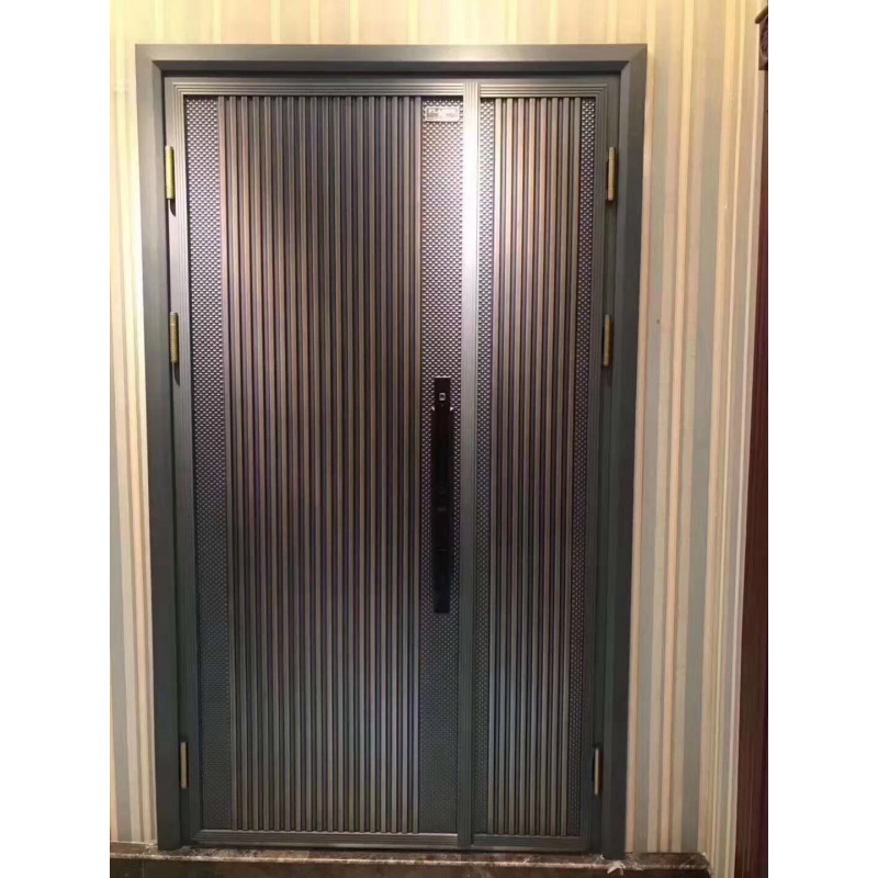 防爆别墅大门 子母门入户门防盗门现代轻奢大门防爆铸铝门别墅双l 仿