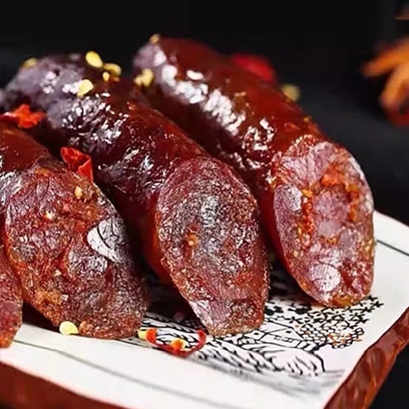 四川臘腸麻辣香腸川味500g成都特產(chǎn)腸臘味肉食熟食臘味烹飪食用 四川臘腸麻辣味500g