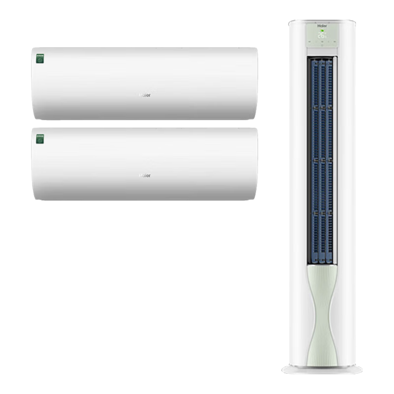 海尔除醛空调套装一套购齐挂机立式柜机三室一厅 节能变频新一级能效冷暖家用三室二厅 劲爽柜机+挂机 【两室一厅 全一级能效】3匹柜机+1.5匹挂机*2
