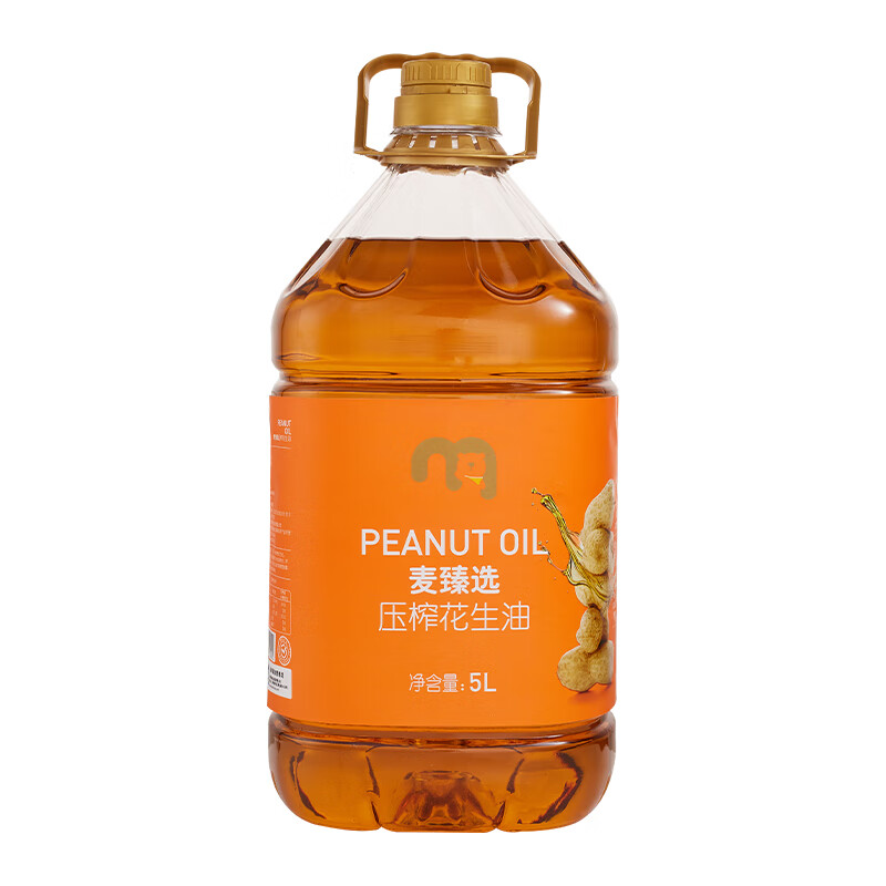 麦臻选压榨花生油5L